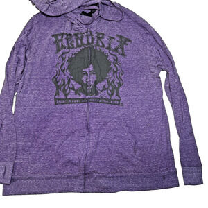 Sullen Band Graphic Zip Hoodie Purple Lightweight Hooded Sweatshirt Adult L